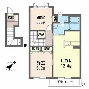 リーフコート高山台【0202号室】の間取り