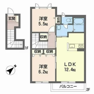 リーフコート高山台【2階】の間取り