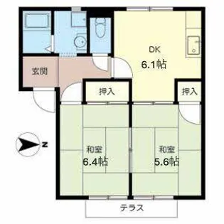 ツインハイム【B105号室】の間取り