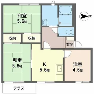 メゾンシェルブルー【0102号室】の間取り