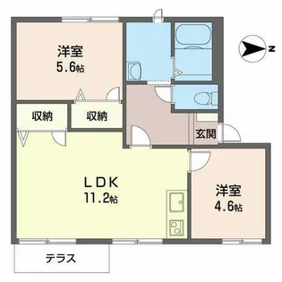 メゾンシェルブルー【1階】の間取り