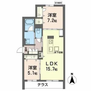 シャーメゾン タニガワ【0102号室】の間取り