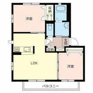 シャーメゾン広川【0202号室】の間取り