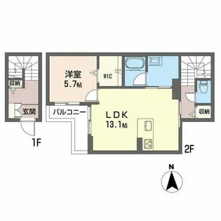 ロータス御所東【0102号室】の間取り