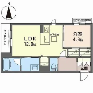 シャーメゾン西朱雀【1階】の間取り