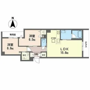 シャーメゾン グランクロア【0101号室】の間取り