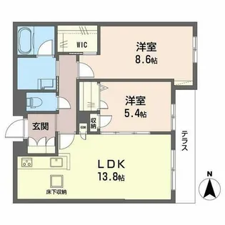 シャーメゾン グランクロア【0102号室】の間取り