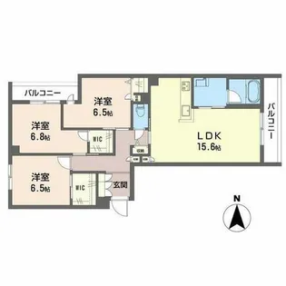 シャーメゾン グランクロア【0201号室】の間取り