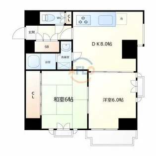 メロディハイム東帝塚山【7階】の間取り