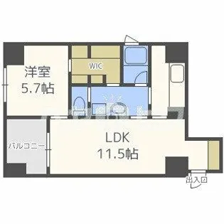 ルクレ堺筋本町レジデンス【905号室】の間取り