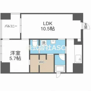 ルクレ堺筋本町レジデンス【9階】の間取り