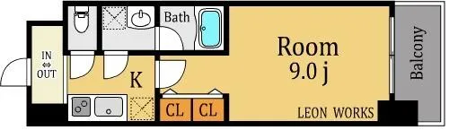 スプランディッド淀屋橋DUE【9階】の間取り