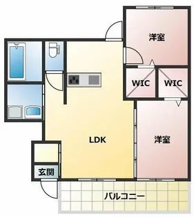 ミアカーサ・セリC【102号室】の間取り