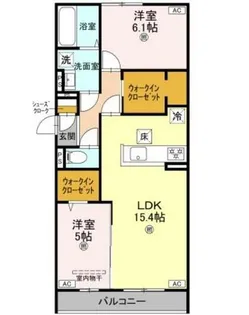 パサログランデ賑町【1階】の間取り