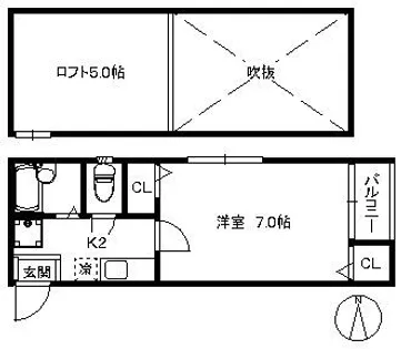 ポラリス室見【1階】の間取り