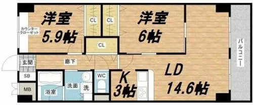 天満リバーサイドプラザ【10階】の間取り