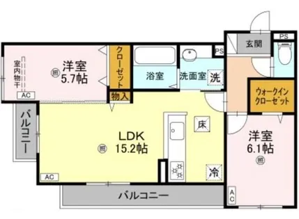 パサログランデ賑町【1階】の間取り
