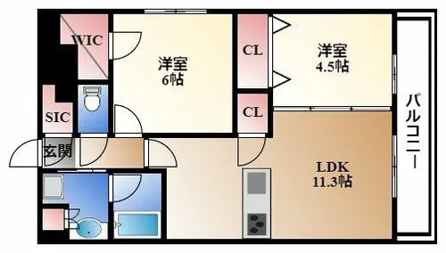 プレサンス ロジェ 金山ミッドゲート【10階】の間取り