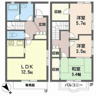 三木メゾネット【1階】の間取り