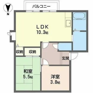 ハイツ光【1階】の間取り