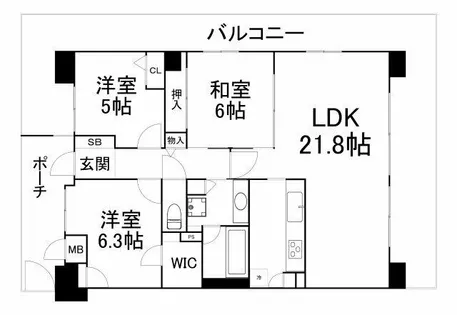 コスモ上町台グレイスタワー【603号室】の間取り