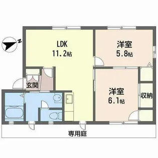 ラヴェール英賀保【B101号室】の間取り
