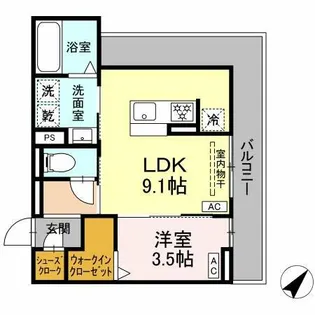 カーサ・クレール【205号室】の間取り