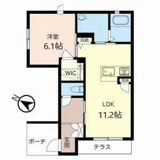 コンフォート・プラス福来【0101号室】の間取り