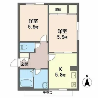 グレース阿倍野【0102号室】の間取り