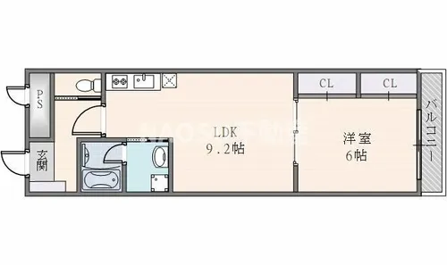 FuMoSe新石切【102号室】の間取り