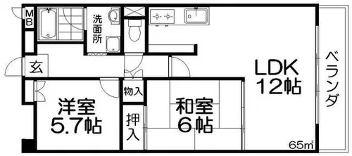 アルカーサル星田【2階】の間取り