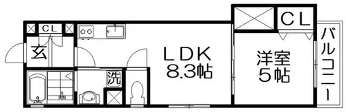 クリエオーレ牧野本町【3階】の間取り