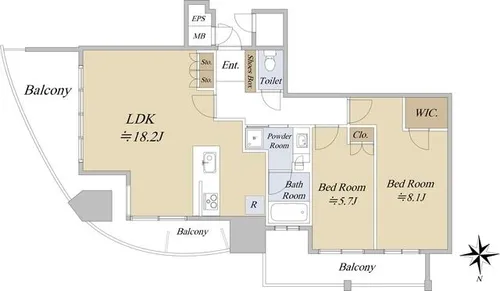 一条タワー金山【11階】の間取り