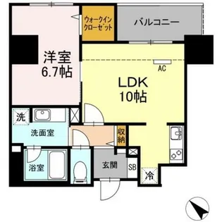 ウィスタリアレジデンス博多【407号室】の間取り