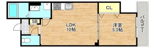クリエオーレ巽北Ⅱ【3階】の間取り