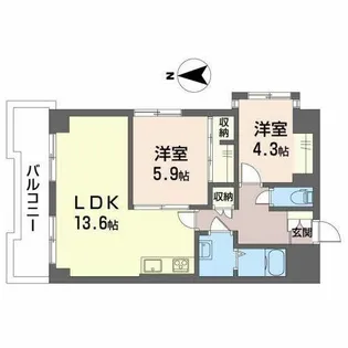 AD-HOC本町【1105号室】の間取り