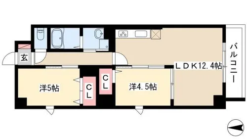 Pura Vida花の木【6階】の間取り