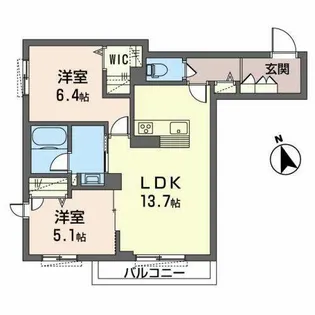 シャーメゾン SAWA【0205号室】の間取り