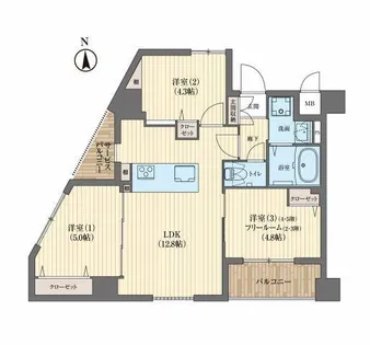 ピアッツァGATE八木【4階】の間取り