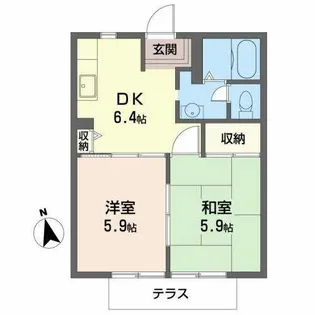 コーポ・エクセレント3【1階】の間取り