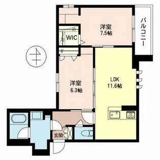 シャーメゾン ルピナス【0202号室】の間取り