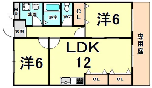 フリーダム常吉【2階】の間取り
