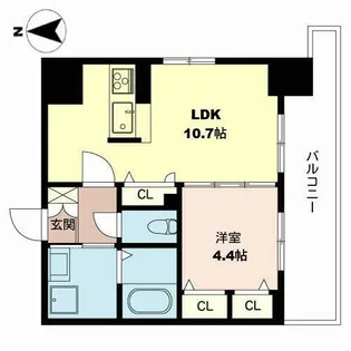 アンシャンテ夕陽丘【1205号室】の間取り