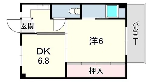 ビレッジハウス鴻池4号棟【1階】の間取り
