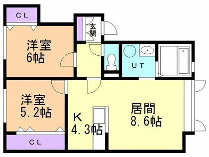 プレミアム港南【1-2号室】の間取り