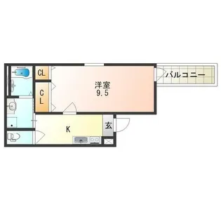 大阪府大阪市平野区瓜破1丁目【アパート】の間取り