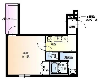 兵庫県尼崎市東大物町1丁目【アパート】の間取り