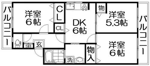 コーポ広野【4階】の間取り