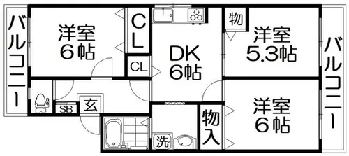 コーポ広野【4階】の間取り
