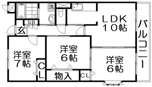パークウインド【105号室】の間取り